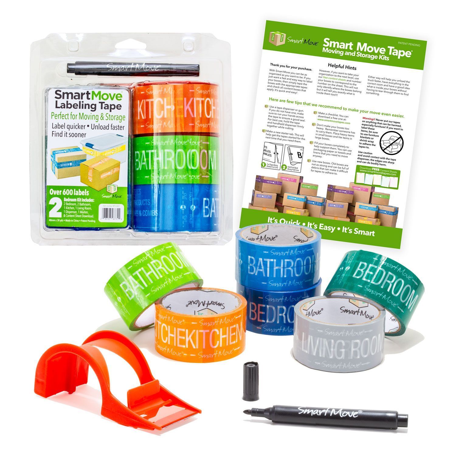 Moving Supplies: Packing tape Label your 2 Bedroom home
