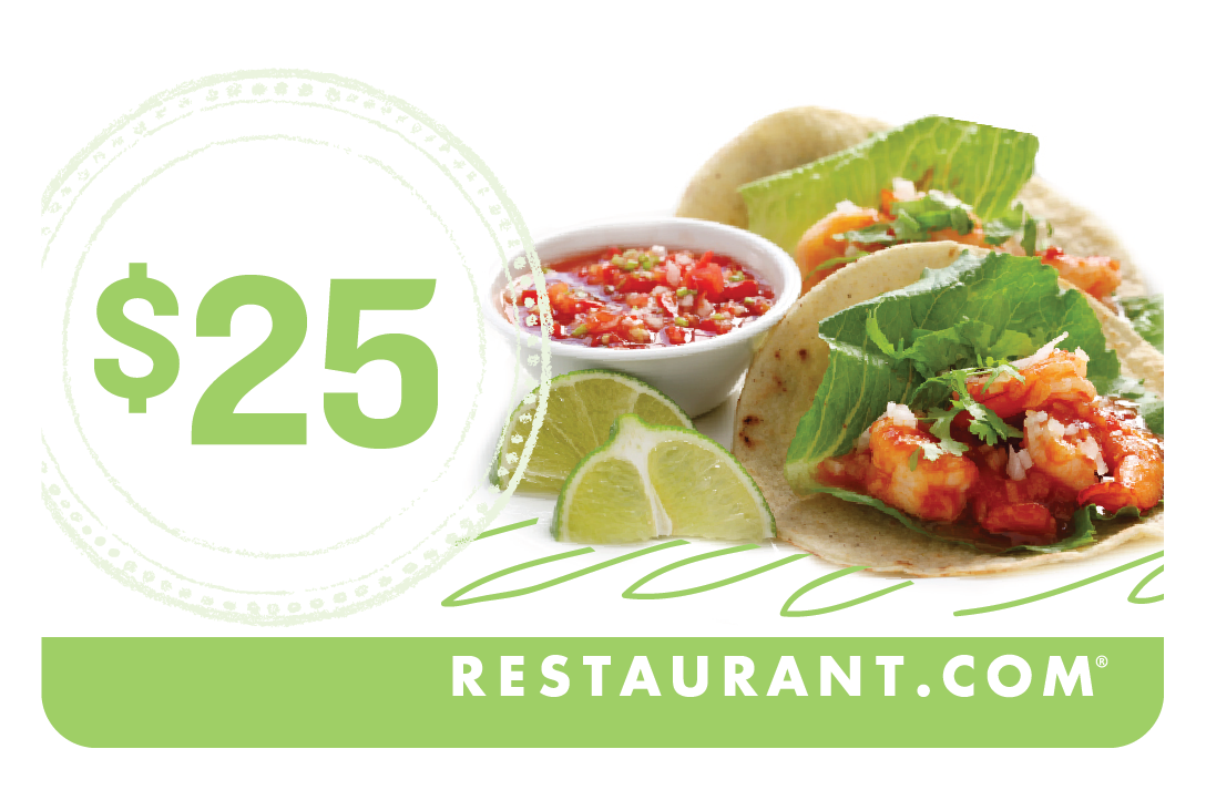 $25.00 Restaurant Card promotion at .com