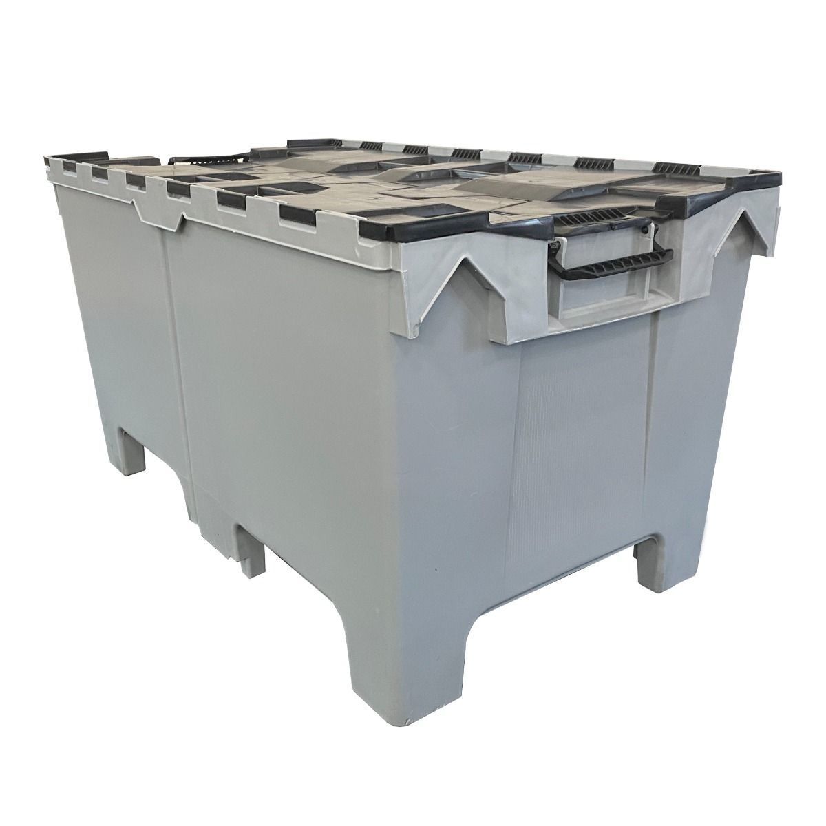 40 x 24 x 21 - Half Pallet Container with Attached Interlocking Lid