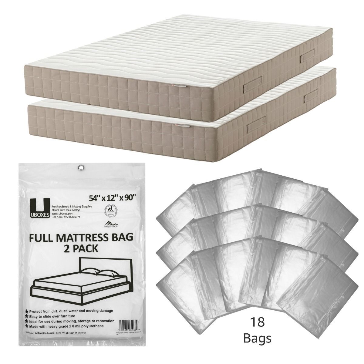 Mattress Bags - Movers Buy Full Mattress Bags in Bulk 18 Pack